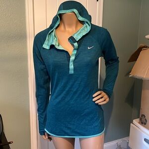 Nike Women's Blue Hooded Sweatshirt